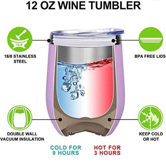 Wine tumbler with straw and lid whimsical for coworker - Picture 3 of 3